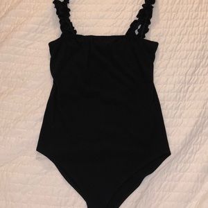 ruffle strap body suit